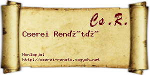 Cserei Renátó névjegykártya